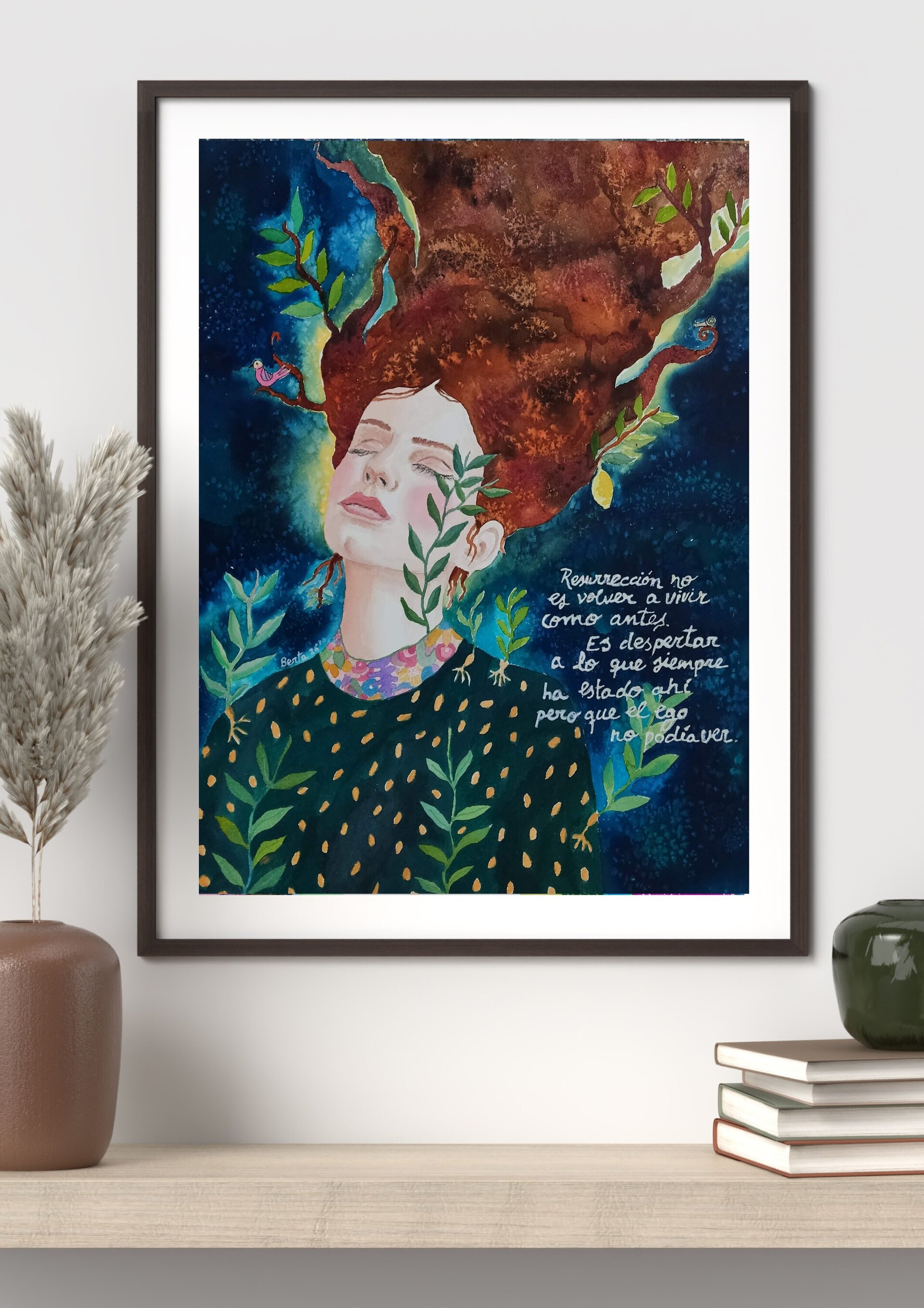 Acuarela Retrato Femenino "Resurrección" - 4