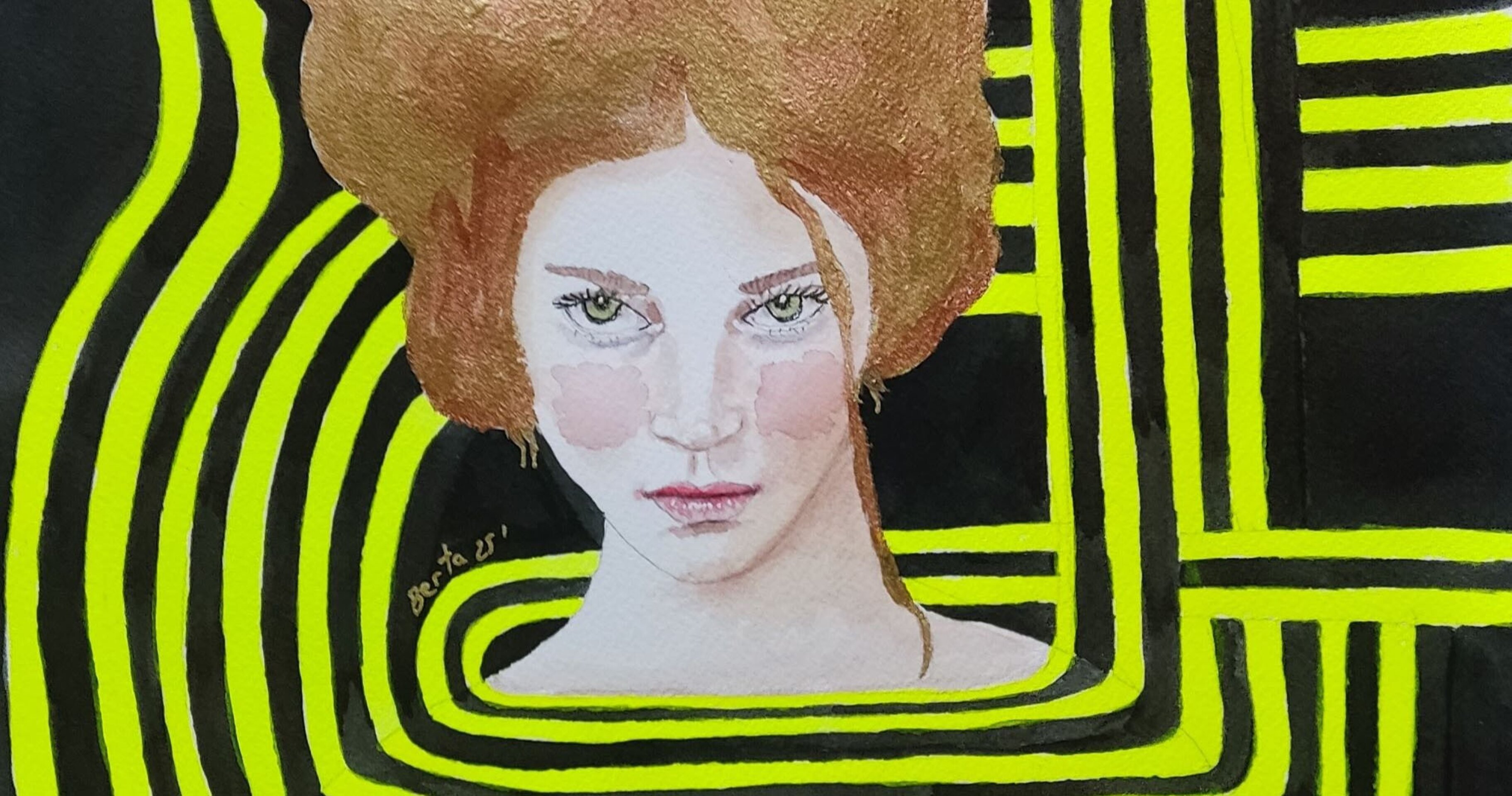 Acuarela Retrato Femenino "Estoy hecha un lío" - 2