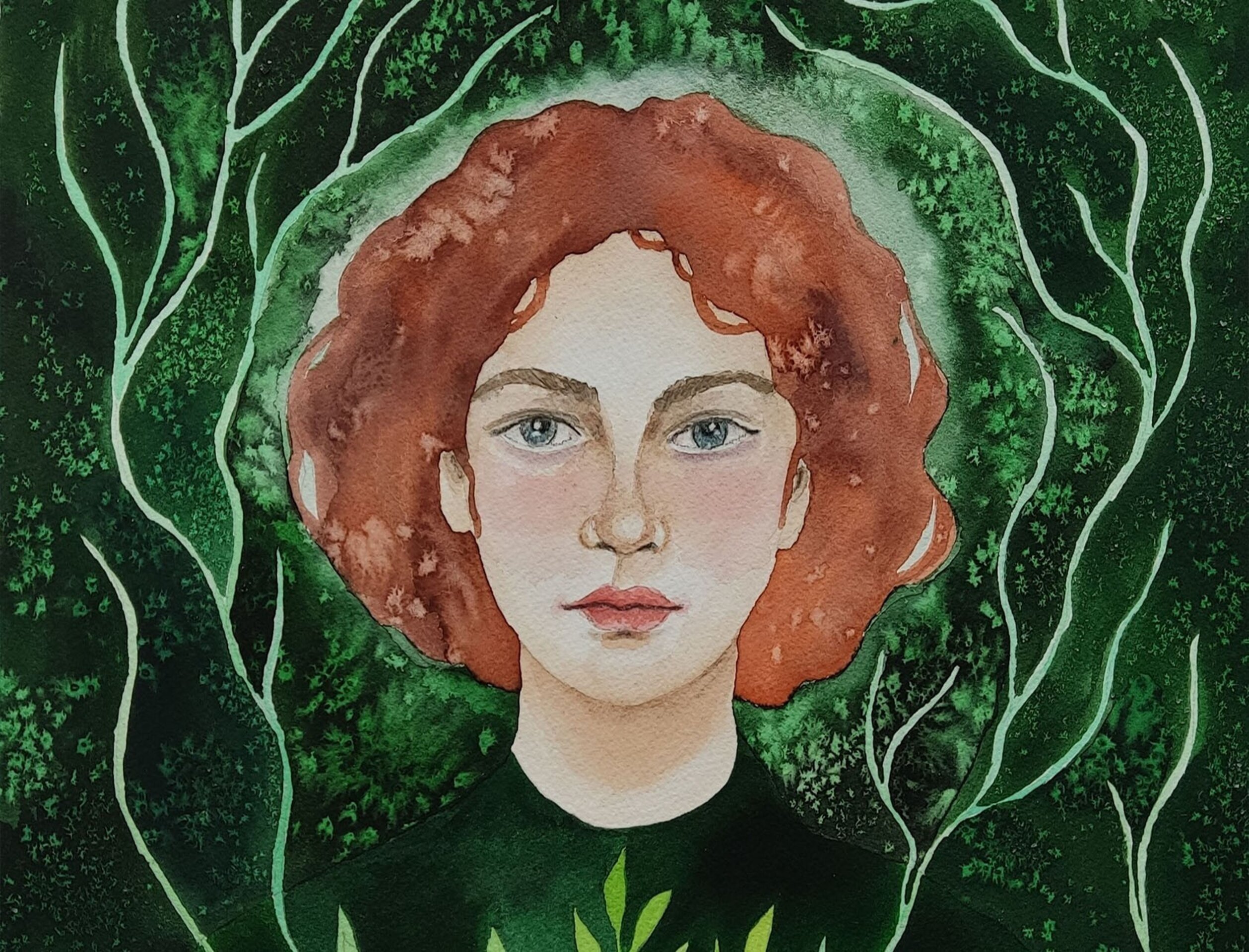 Acuarela Retrato Femenino "Vivir desde adentro" - 2