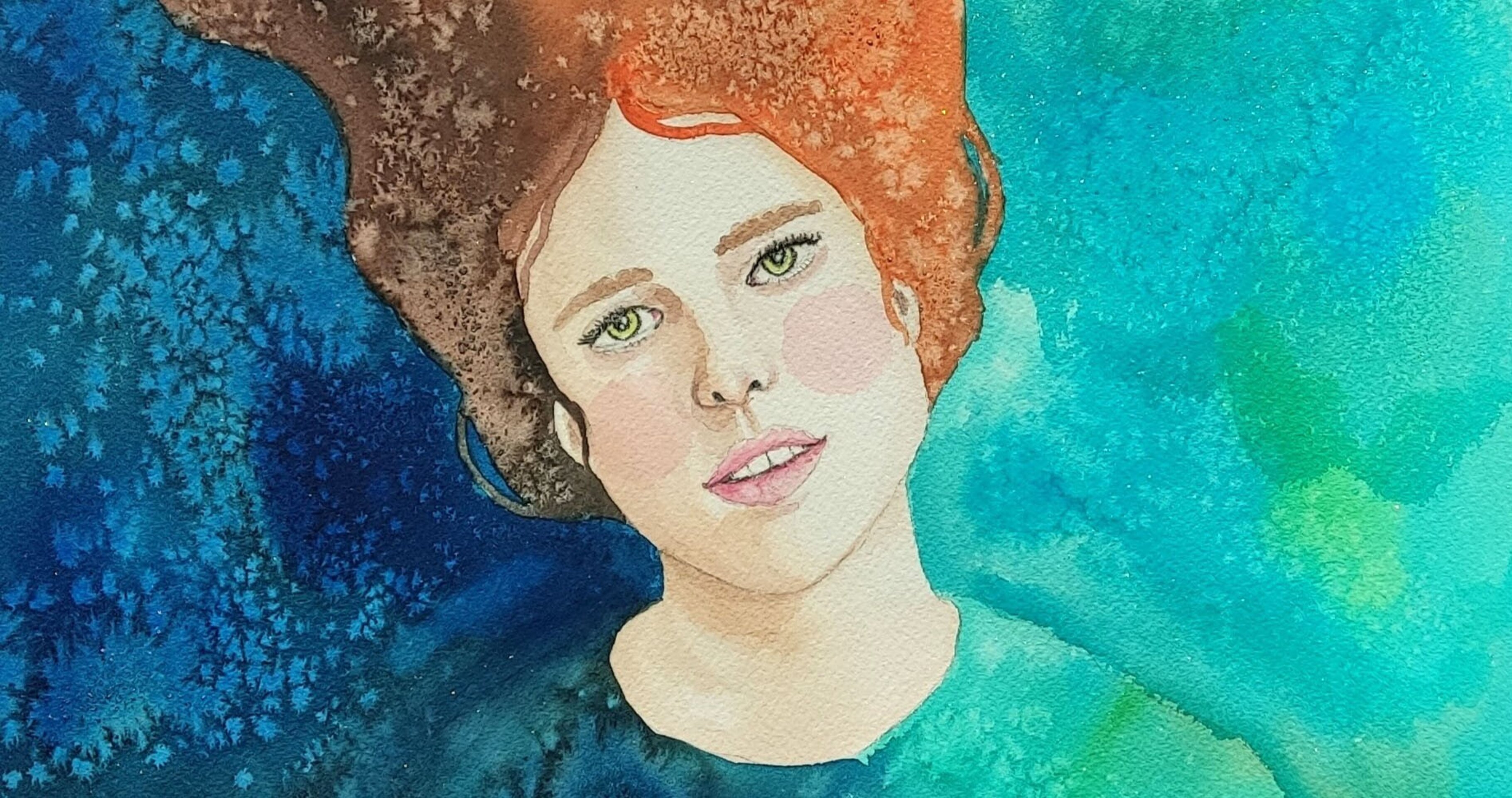 Acuarela Retrato Femenino "En ti conviven lo visto y lo aún en sombra" - 2