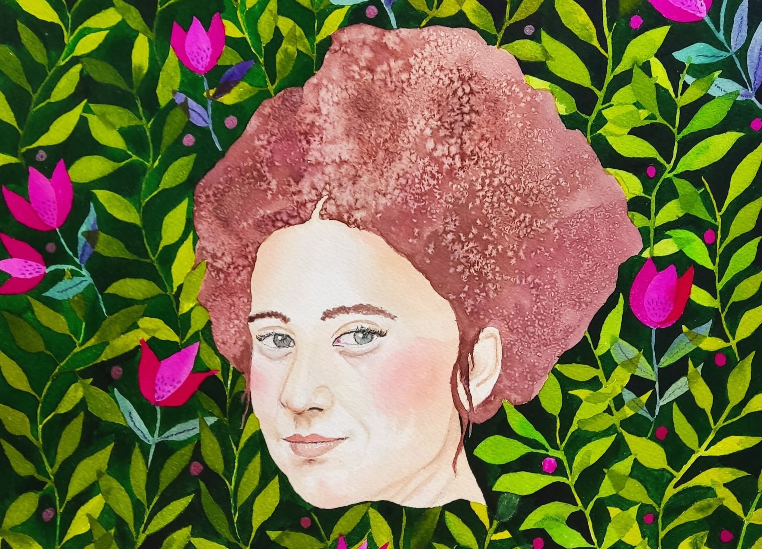 Acuarela Retrato Femenino "Sólo el amor" - 2